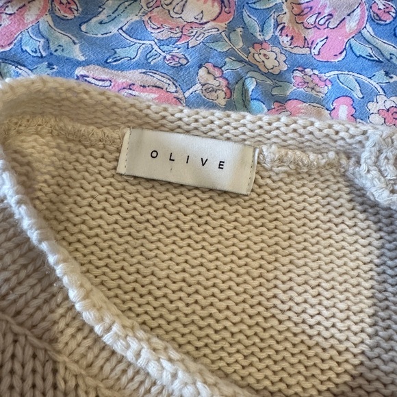 Olive wool roll neck striped sweater size large.  Worm once. - Picture 5 of 9